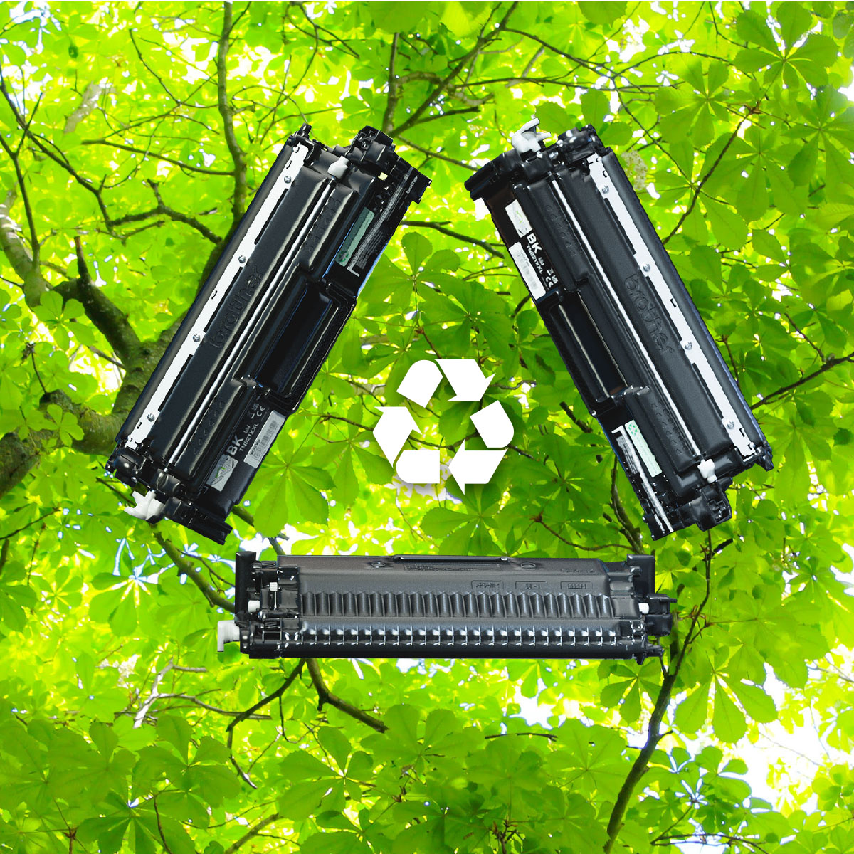 Die Firma Brother setzt auf recycelte Toner, um ihren ökologischen Fußabdruck zu minimieren.